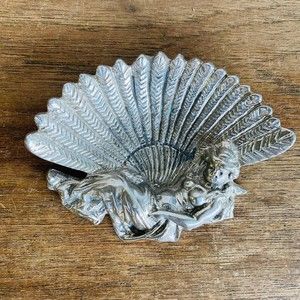 Vintage Art Nouveau Fan Pin Dish Trinket Tray